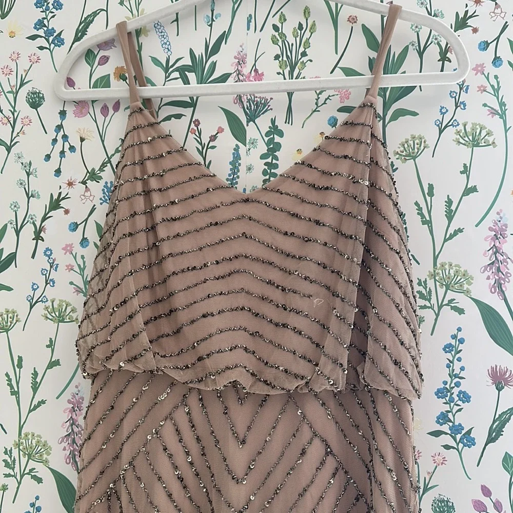 ADRIANNA PAPELL BEADED LONG GOWN DRESS SIZE 8 - Picture 2 of 6